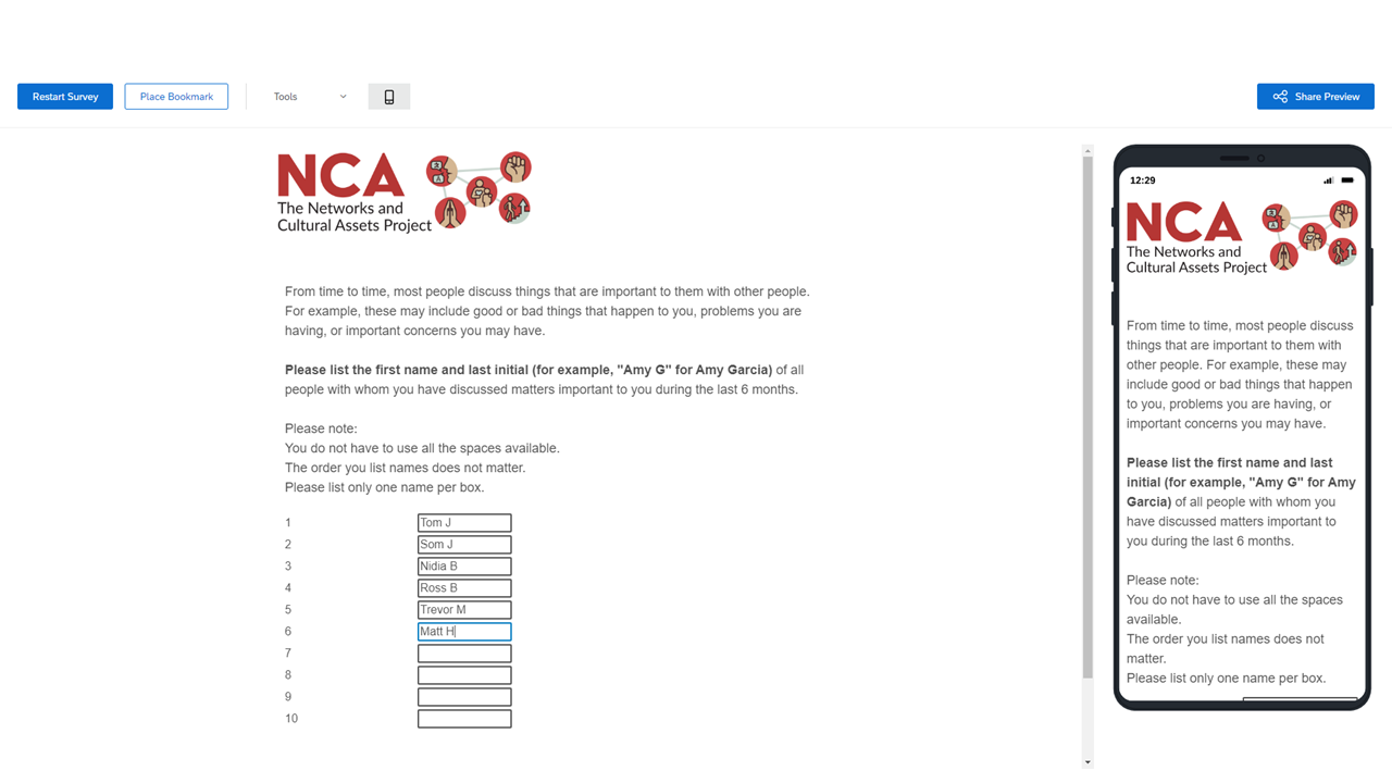 Screenshot 1: First name generator — Important Matters