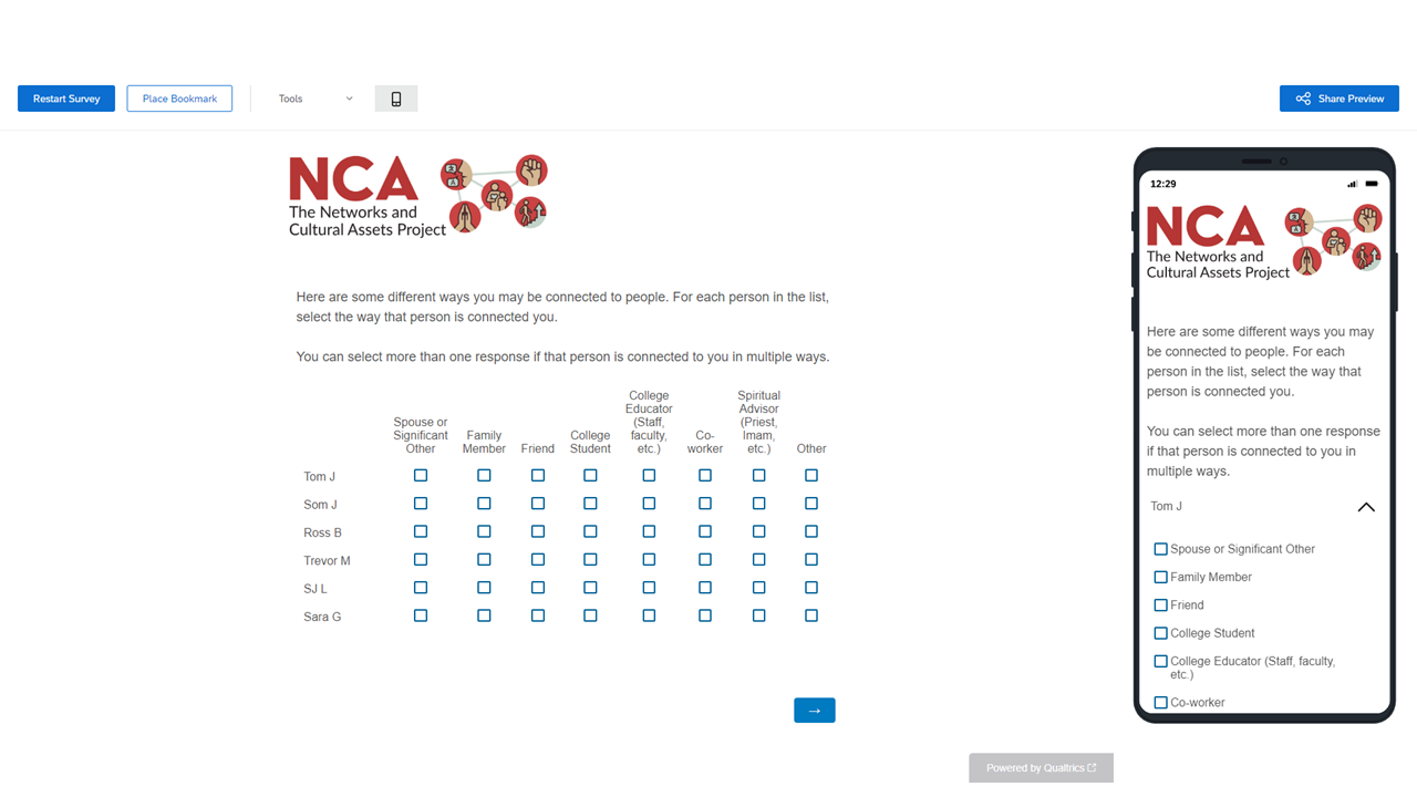 Screenshot 5: First name interpreter — relationship type