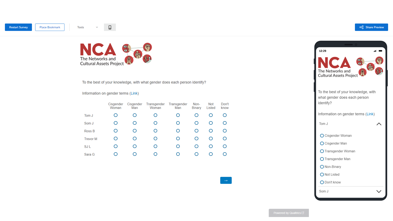 Screenshot 6: Second name interpreter — gender identity